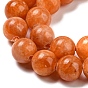 Нити бусин натурального оранжевого цвета, окрашенные в кальцит, класс АА, круглые