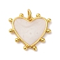 Латунь эмаль подвески, сердце прелести, с прыжковых колец, стойки покрытие, долговечный, без кадмия и без свинца, реальный 18 k позолоченный