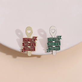 Word Emotional Range of A Teaspoon Enamel Pins, Alloy Brooches for Backpack Clothes