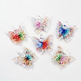 Colgantes de mariposa de cristal de murano hecho a mano