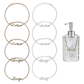 8 шт 4 стили слово мыло сплав ссылка лосьон/мыло для рук бирки с цепочками