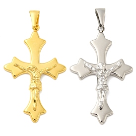 304 Stainless Steel Big Pendants, Crucifix Cross Charm