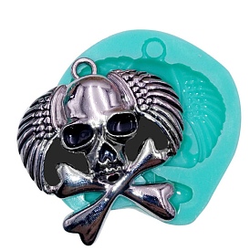 Skull Pendant Food Grade Silicone Molds, Resin Casting Molds, for UV Resin, Epoxy Resin Jewelry Making