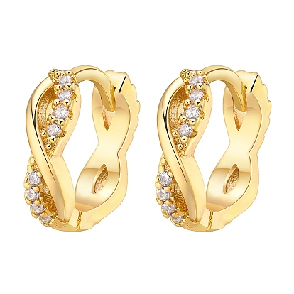 Латунные серьги-кольца из прозрачного кубического циркония, крутить бесконечно