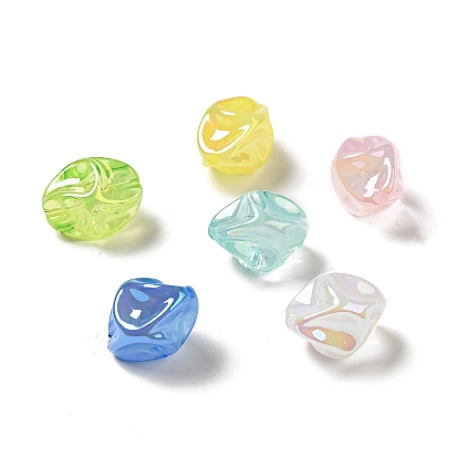 UV Plating Rainbow Iridescent Acrylic Beads, Nuggets