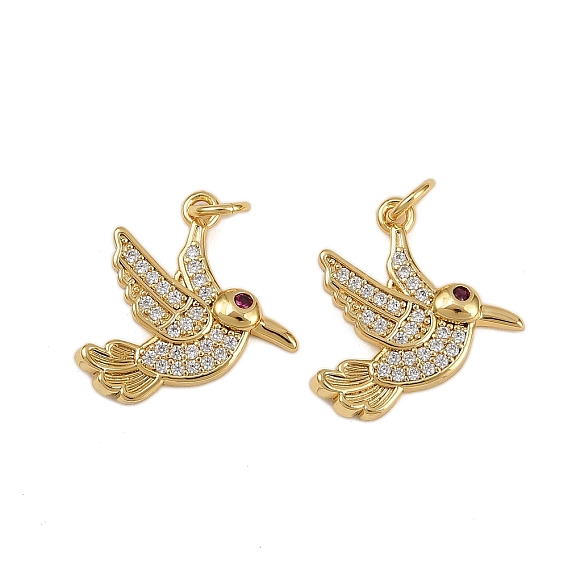 Латунные микро проложить кубического циркония подвески, птица, стойки покрытие, долговечный, без кадмия и без свинца, с целью перехода в кольце