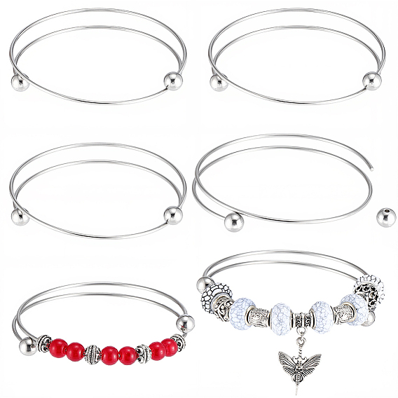 6 шт. 304 изготовление браслетов-манжет из нержавеющей стали, браслеты крутящего момента, ионное покрытие (ip)