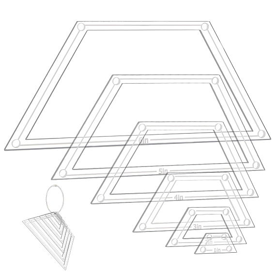 6шт 6 стили прозрачный акриловый швейный шаблон, для квилтинга со свободной подачей на бытовой машине