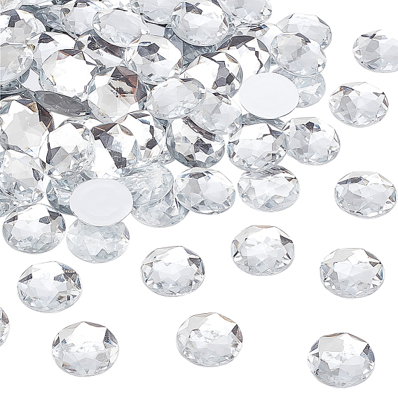 200 шт. Кабошоны из смолы, граненые, полукруглый