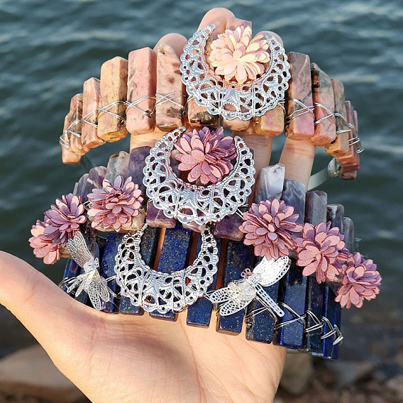 Обручи для волос из натуральных камней, аксессуары для волос для женщин и девочек, луна