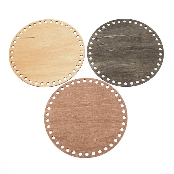 Плоское круглое деревянное дно корзины, основание корзины крючком, для вязания и домашнего декора