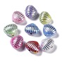 Acrylic Beads, Metal Enlaced, Shell