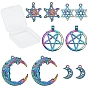 10Pcs 5 Styles Alloy Pendants, Cadmium Free & Lead Free, Penacle & Star & Moon