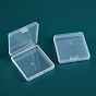 Transparent Plastic Bead Containers, with Hinged Lids, Rectangle