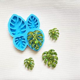 Monstera Leaf Shape DIY Pendant Silicone Molds, Resin Casting Molds, For UV Resin, Epoxy Resin Jewelry Making