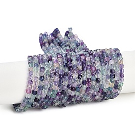 Natural Colorful Fluorite Beads Strands, Faceted Table Cut Cube