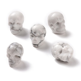 Perles howlite naturelles, Halloween crâne
