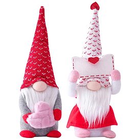 Valentine's Day Cloth Gnome Dolls Figurines Display Decorations, for Home Shop Showcase Desktop Decoration