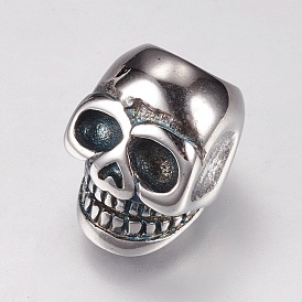 304 Stainless Steel Beads, Skull