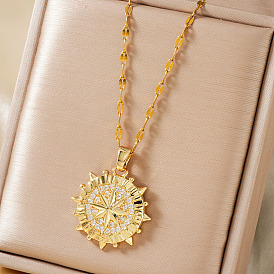 Элегантные подвески в стиле хип-хоп с латунным паве из прозрачных кубических цирконий для повседневного ношения