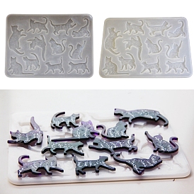 Cat Shape DIY Silicone Mold, Molds, Resin Casting Molds, for UV Resin, Epoxy Resin Craft Making