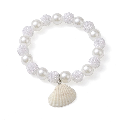 ABS Plastic Imitation Pearl Beaded Stretch Bracelet