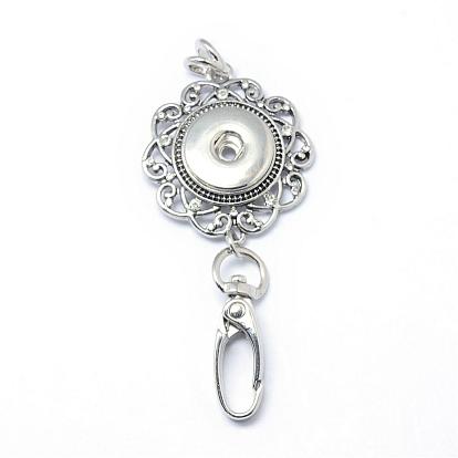 Fabrication de pendentif en alliage de strass, avec fermoir pivotant, détenteurs de la carte, pour les boutons-pression