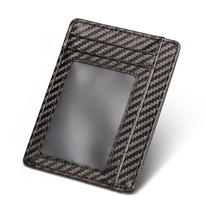 Carbon Fiber Stripe Microfiber Card Case, Slim Minimalist Card Holder for Men, Rectangle