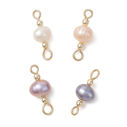 Подвески-коннекторы для картофеля с натуральным культивированным пресноводным жемчугом, с экологически чистыми петлями из медной проволоки, смешанные окрашенные и неокрашенные