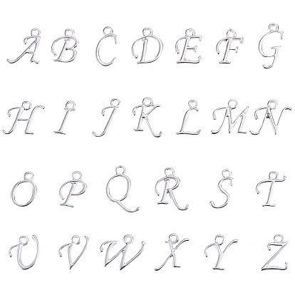Versilberte Legierung Buchstaben Anhänger, Gestell, einschließlich Buchstabe a ~ z