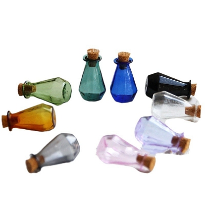 Миниатюрные стеклянные бутылки, с пробками, пустые бутылки желаний, для аксессуаров для кукольного домика, изготовление ювелирных изделий