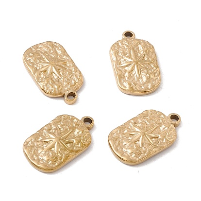Ion Plating(IP) 304 Stainless Steel Pendants, Oval with Star