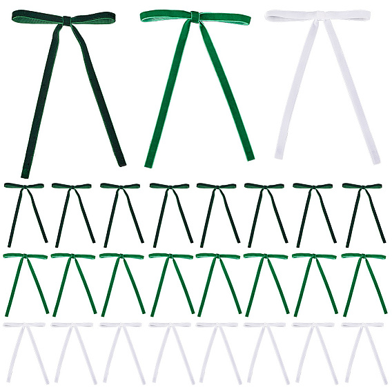 30шт. 3 цвета бархатный бант, с проволочными стяжками, для поделок подарочная упаковка свадебные конфеты украшение партии