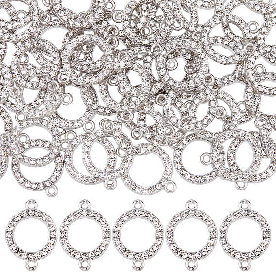 60шт подвески из сплава с кристаллами и стразами, плоско-круглые
