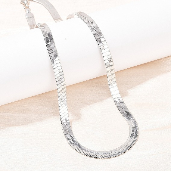 6мм 201 плоские ожерелья из нержавеющей стали в виде змейки для женщин и мужчин, не тускнеет