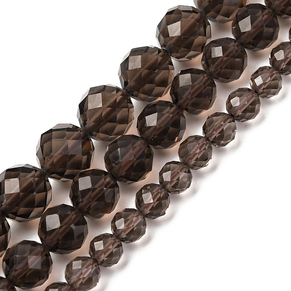 Натуральные ледяные обсидиановые бусинки, круглые, граненые