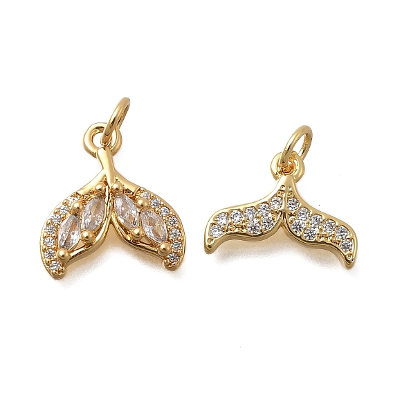 Латунные микро проложить кубического циркония подвески, прелести рыбий хвост, без кадмия и без свинца, стойки покрытие, долговечный, с целью перехода в кольце