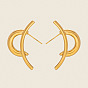 304 Stainless Steel Stud Earrings for Women, Double C Shape