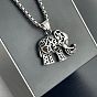 Винтажный панк 304 ожерелья из нержавеющей стали с полым слоном для мужчин
