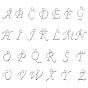 Silver Plated Alloy Letter Pendants, Rack Plating, Including Letter A~Z