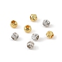 Brass Beads, Textured Round, Rack Plating, Long-Lasting Plated, Cadmium Free & Lead Free