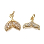 Латунные микро проложить кубического циркония подвески, прелести рыбий хвост, без кадмия и без свинца, стойки покрытие, долговечный, с целью перехода в кольце