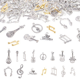 1 комплект подвесок из сплава в тибетском стиле, музыкальная нота и музыкальные инструменты