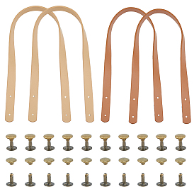 4 наборы 2 цвета ручки сумки из искусственной кожи, С железными заклепками, для ручек кошелька принадлежности для изготовления сумок