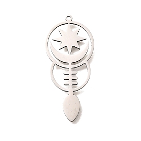 201 подвески из нержавеющей стали, лазерная резка, очарование луны и звезд, анти-тускнение