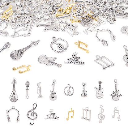 1 комплект подвесок из сплава в тибетском стиле, музыкальная нота и музыкальные инструменты