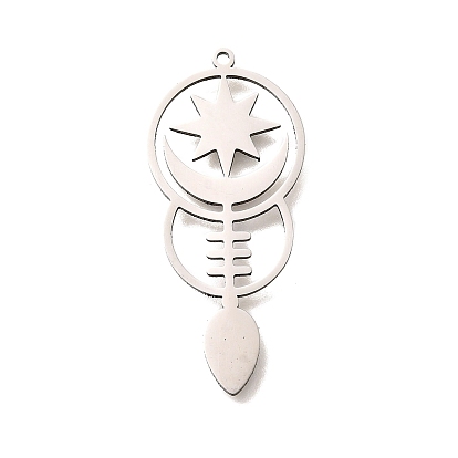 201 подвески из нержавеющей стали, лазерная резка, очарование луны и звезд, анти-тускнение