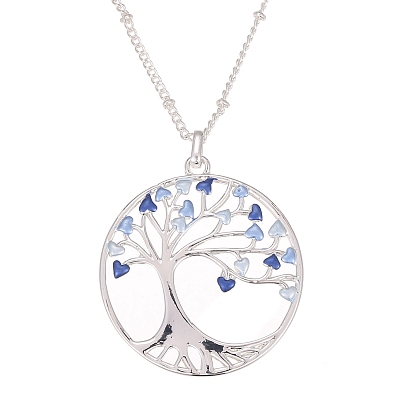 Ожерелье из сплава с подвеской в виде луны и дерева жизни для женщин, платина