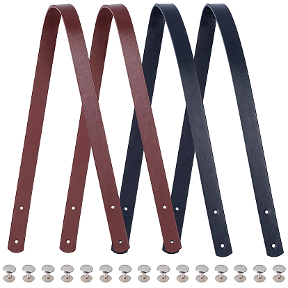 Ремни для сумок из искусственной кожи с заклепками, с железными винтами и гайками, платина