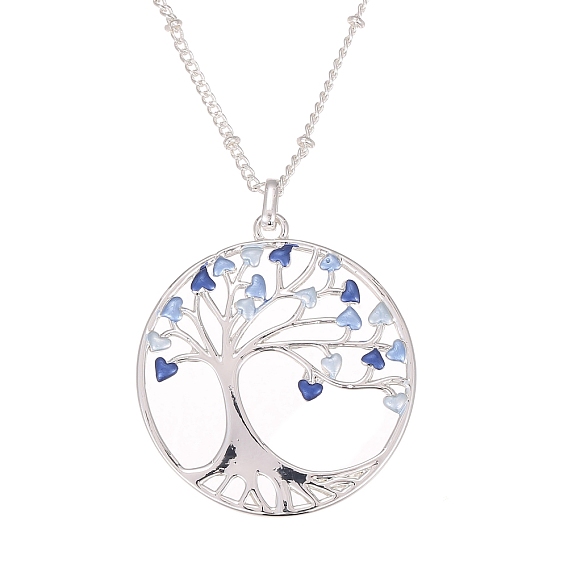 Ожерелье из сплава с подвеской в виде луны и дерева жизни для женщин, платина